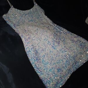 Sequin Mini Dress in Blue and Purple